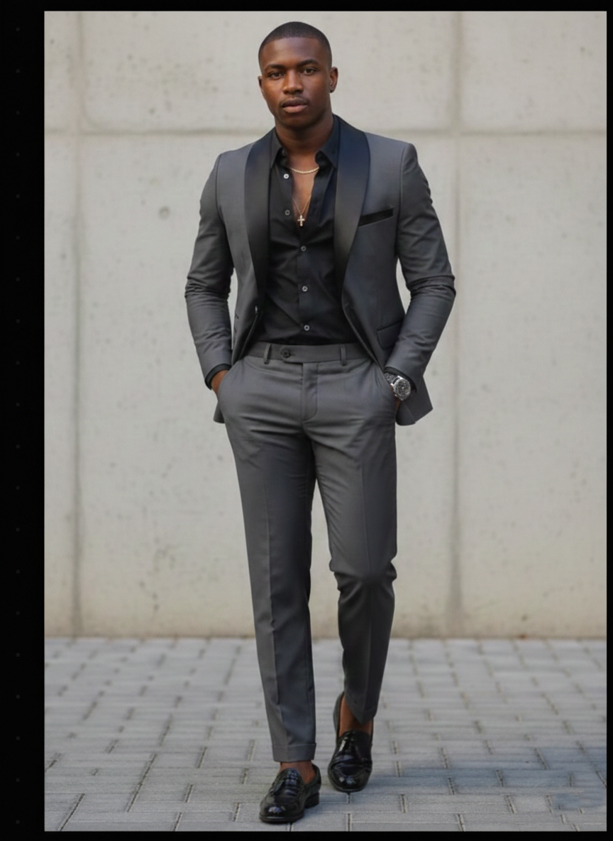 Men's Slim Fit Formal Tuxedo Suit for Businessman