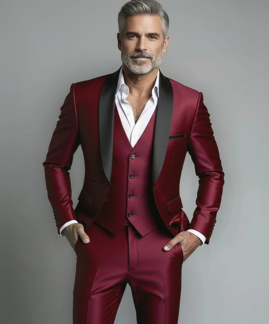 Men's Slim Fit Formal Tuxedo Suit for Businessman