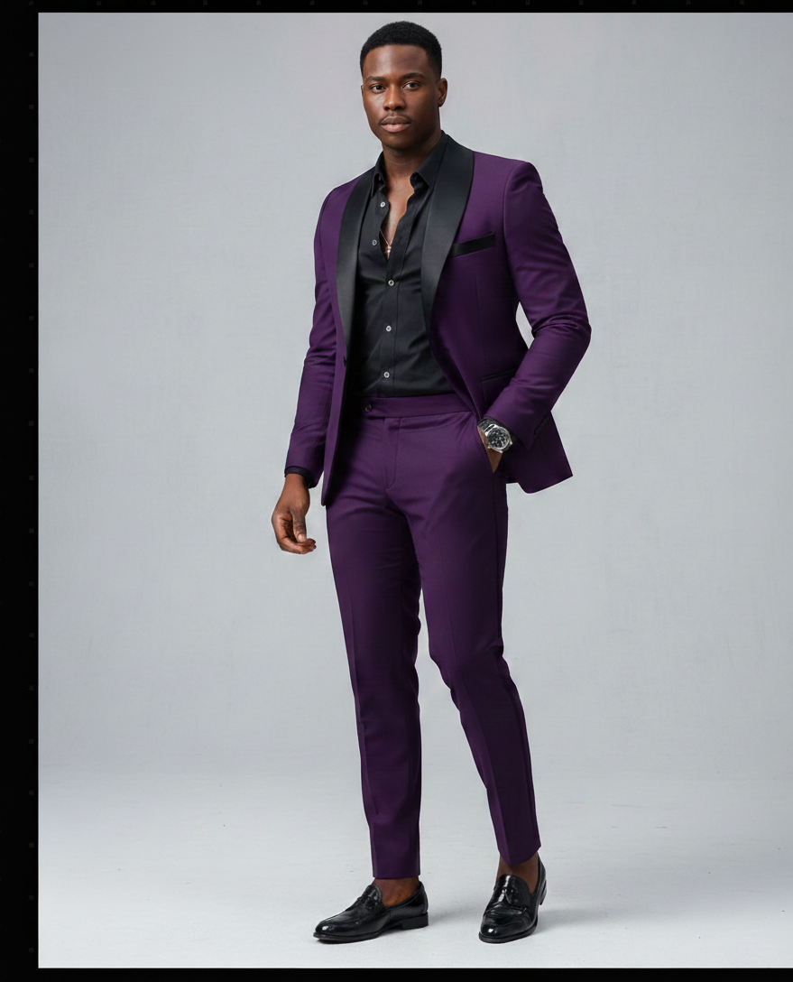 Men's Slim Fit Formal Tuxedo Suit for Businessman