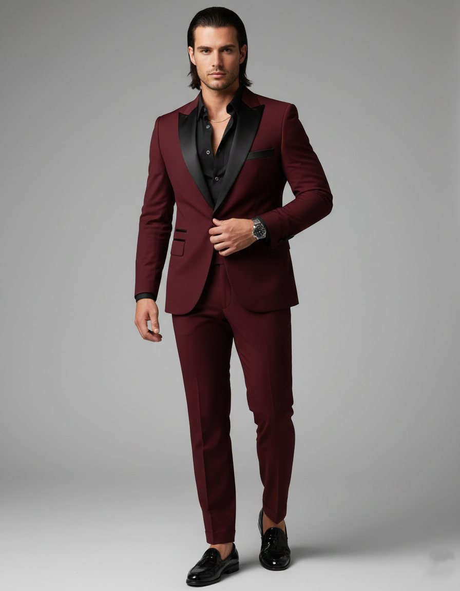 Men's Slim Fit Formal Tuxedo Suit for Businessman