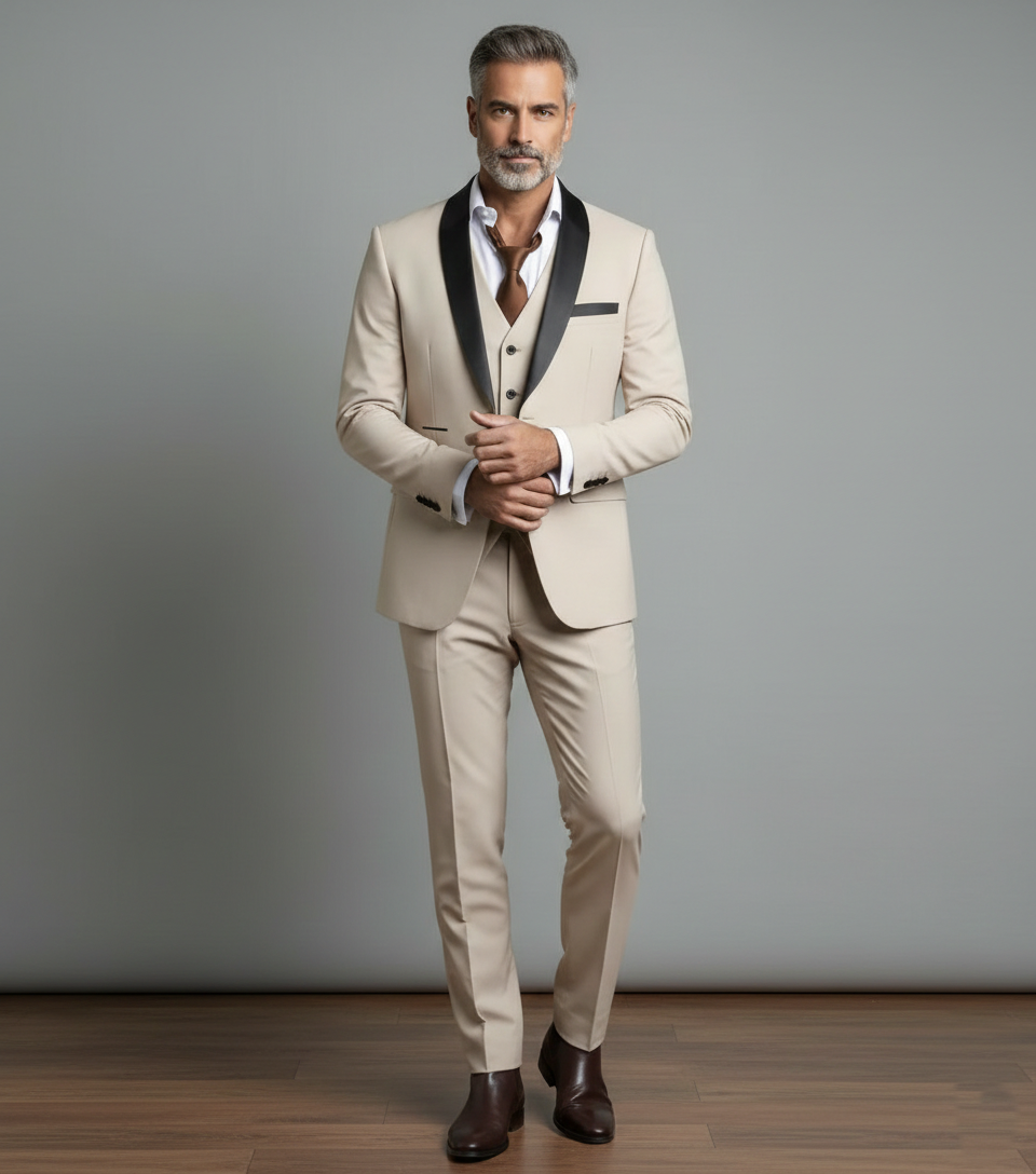 Men's Slim Fit Formal Tuxedo Suit for Businessman